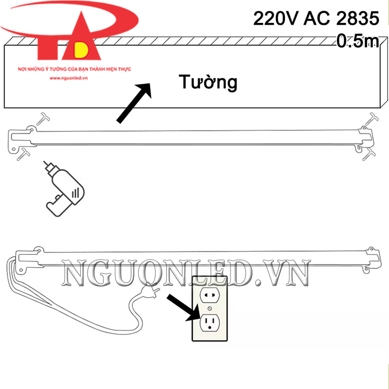 Cách lắp đặt led thanh nhôm 220v