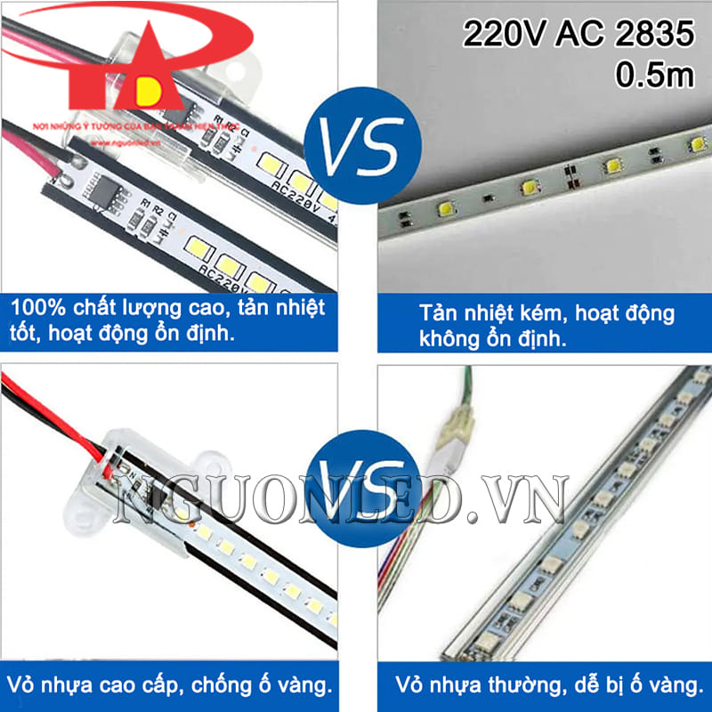 Đèn led thanh 2835 dùng điện 220v siêu sáng