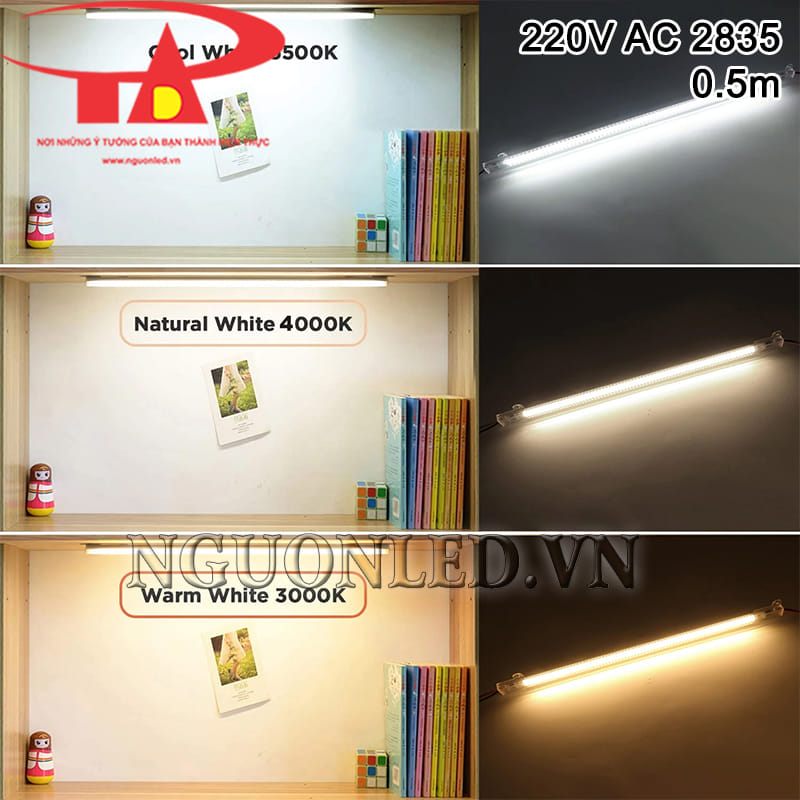 Đèn led thanh nhôm 220v 50cm giá rẻ