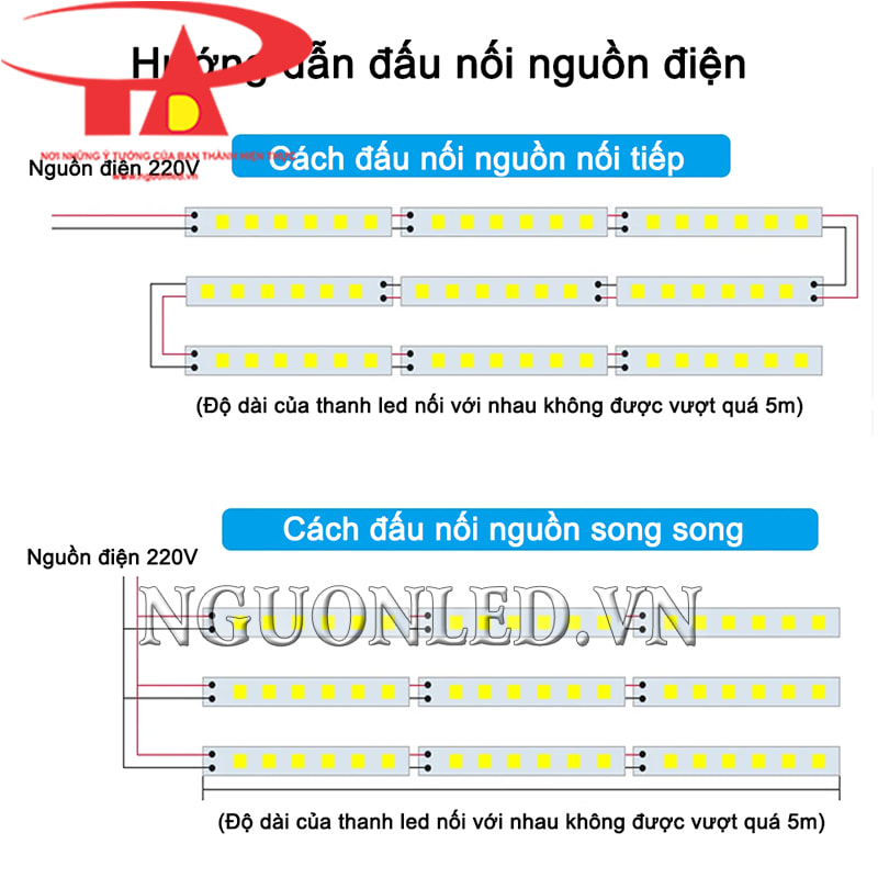 Hướng dẫn nổi dây led thanh 220v