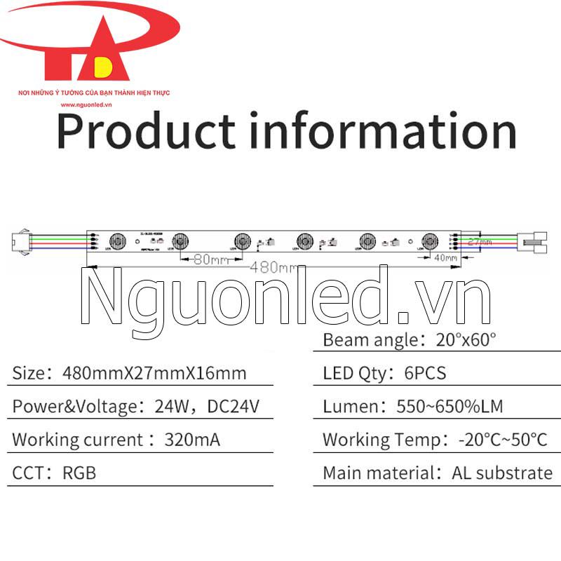 Led thanh nhôm 24v rgb. Nguonled.vn