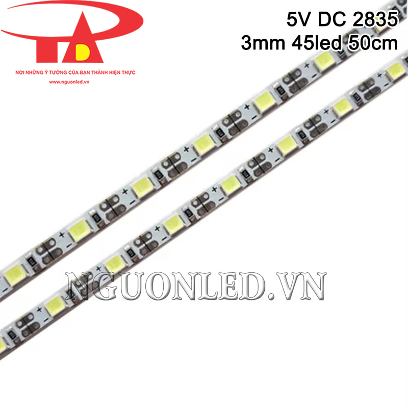 Led thanh nhôm 3mm 5V 45 led 50cm