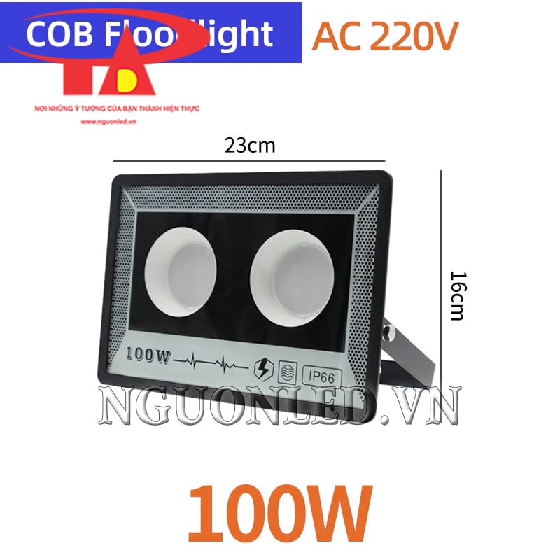 Đèn pha led COB 100W đổi màu ngoài trời