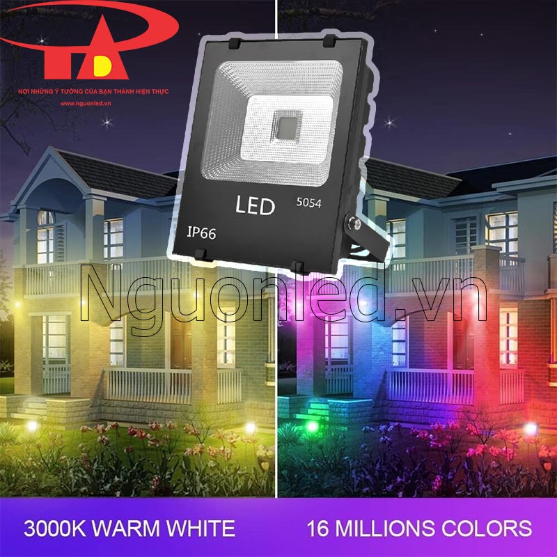 Đèn pha led 10W nhiều màu loại tốt