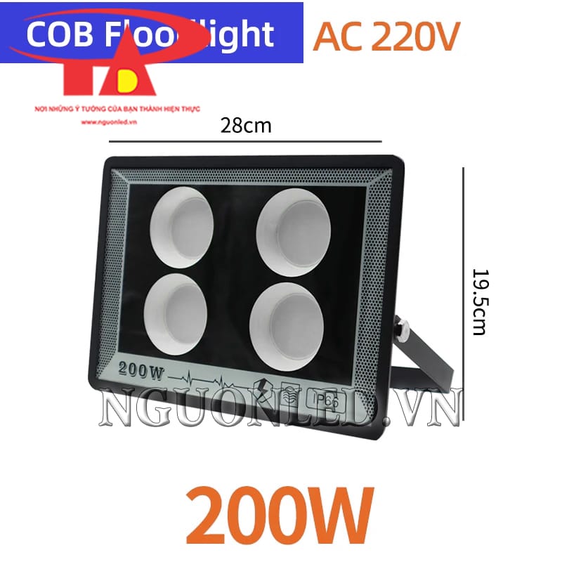 Đèn pha led 200W COB đổi màu