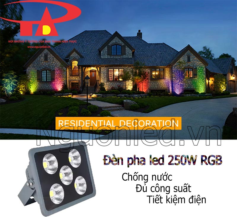 Đèn pha led 250W RGB: Lựa chọn hoàn hảo cho trang trí mặt tiền