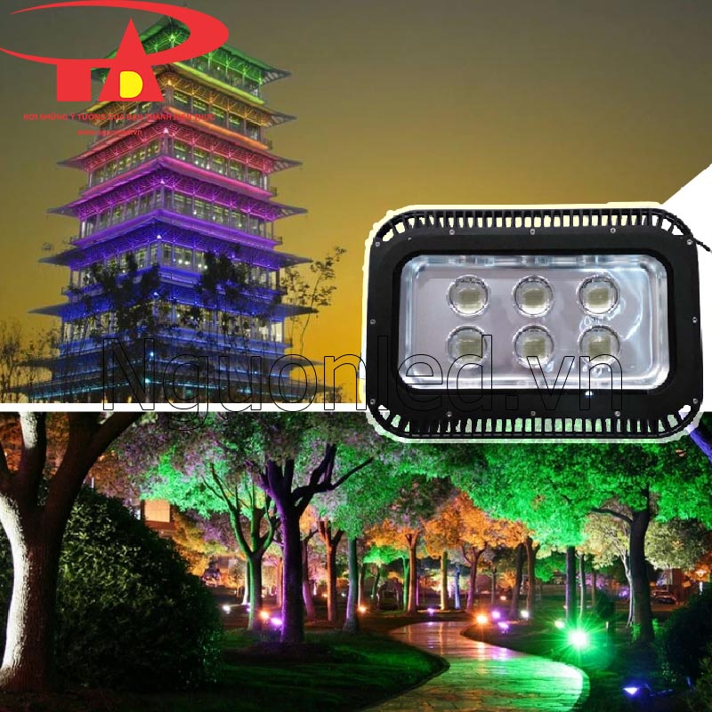 Đèn pha led thấu kính 300W đổi màu