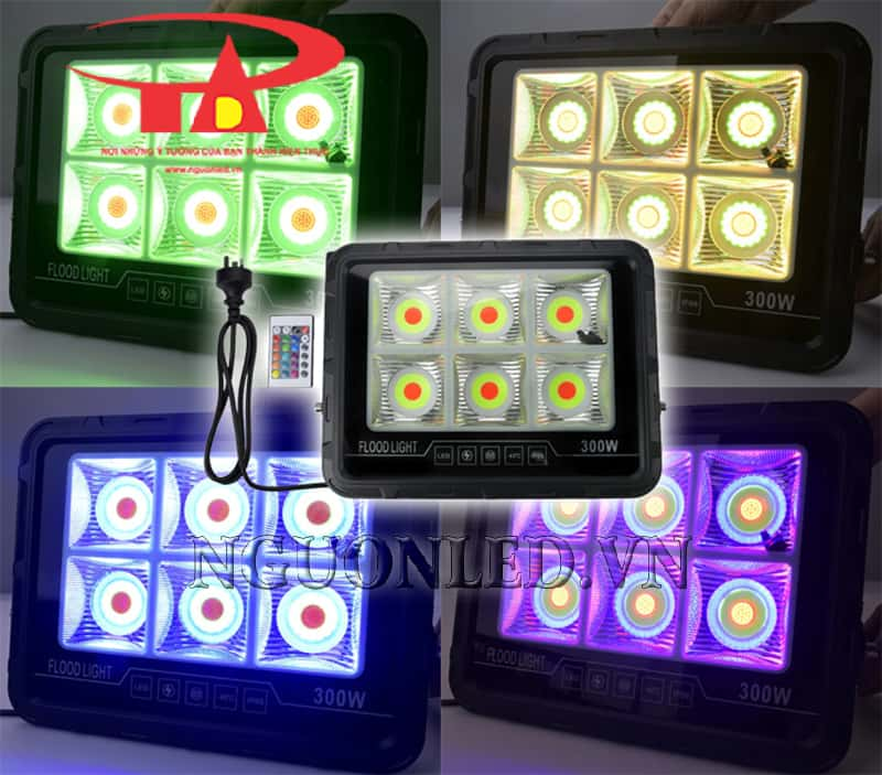 Đèn pha 300W chip led COB đổi màu