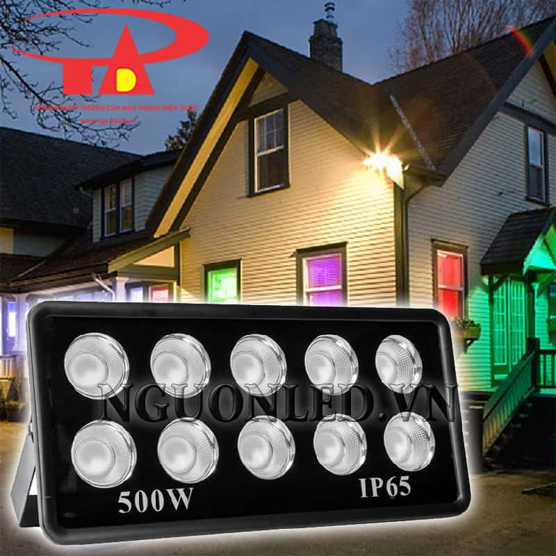 Đèn led pha 500W đổi màu chip COB giá rẻ