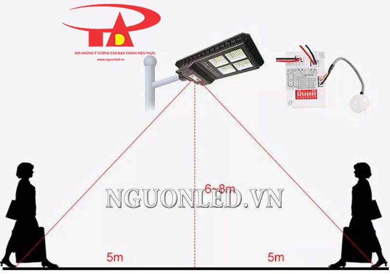 Đèn đường năng lượng mặt trời 60W liền thể