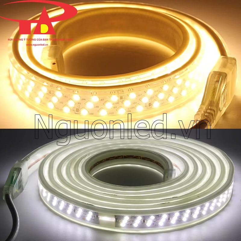 Dây đèn led 220v 3 hàng bóng ngoài trời