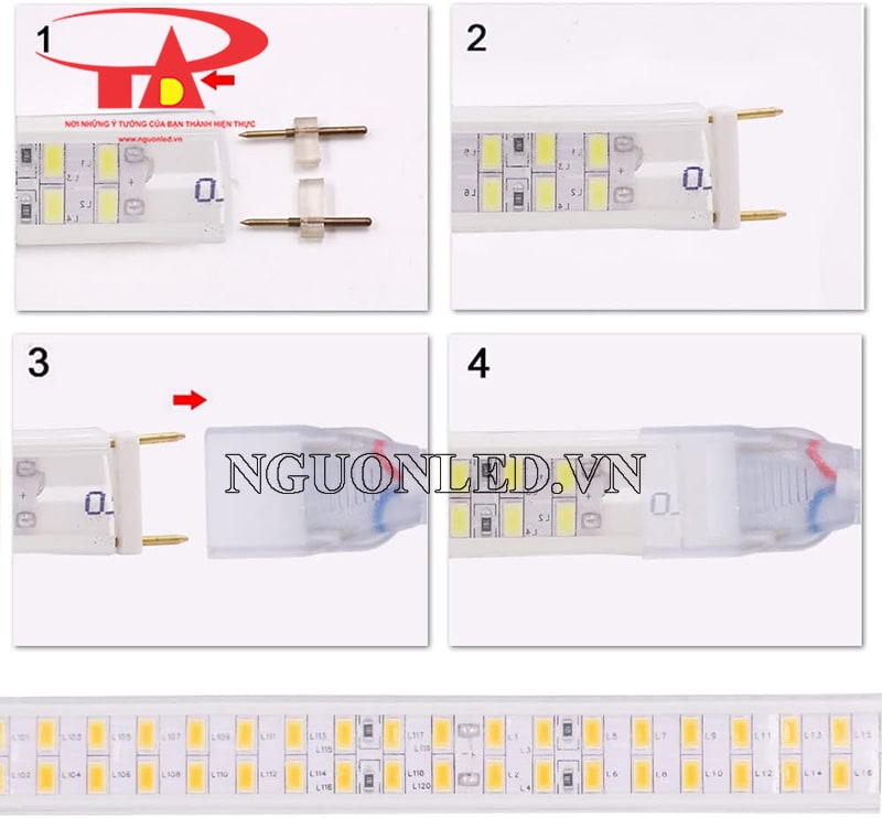 Cách đấu nối led dây 220v