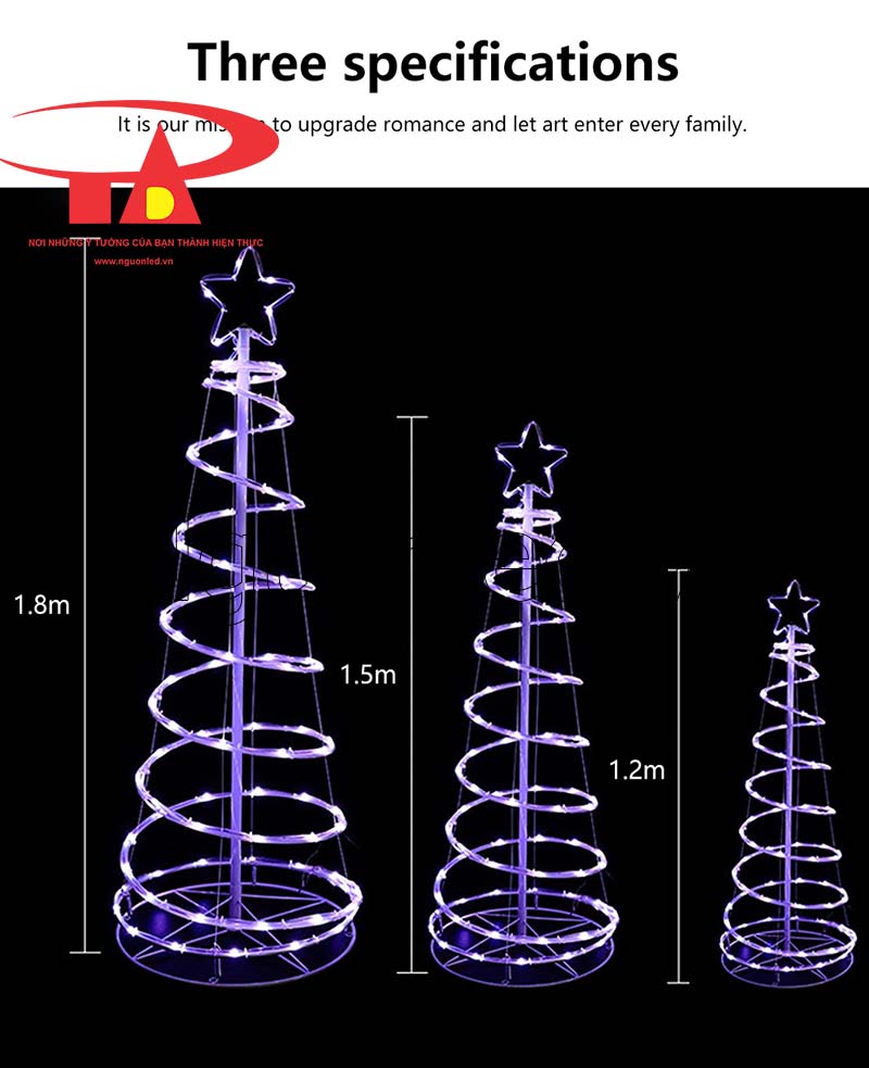 Đèn led cây thông giáng sinh xoắn ốc
