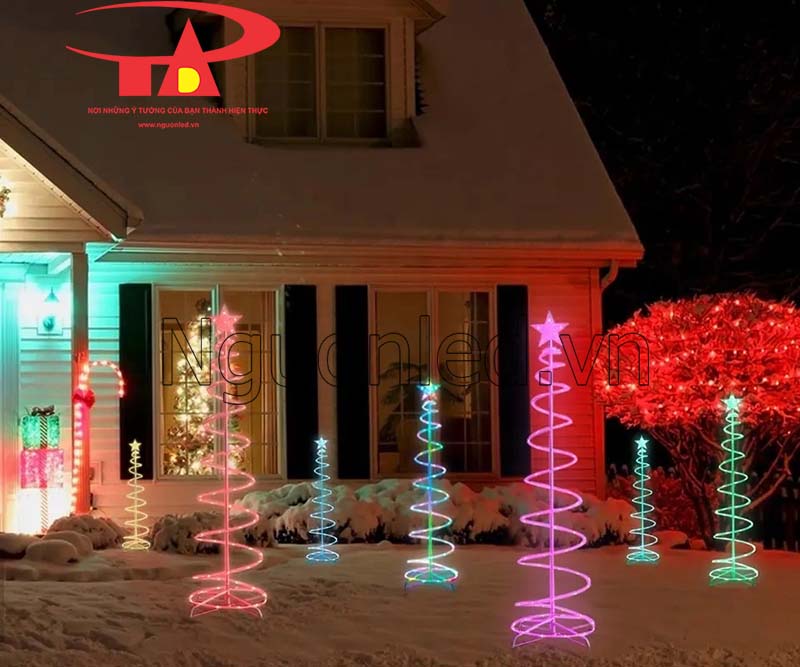 Đèn led cây thông noel hình xoắn ốc