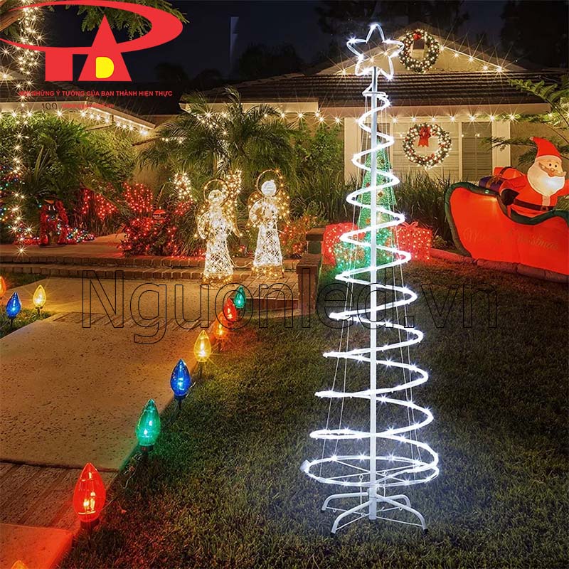 Cây thông noel 1.8m hình xoắn ốc