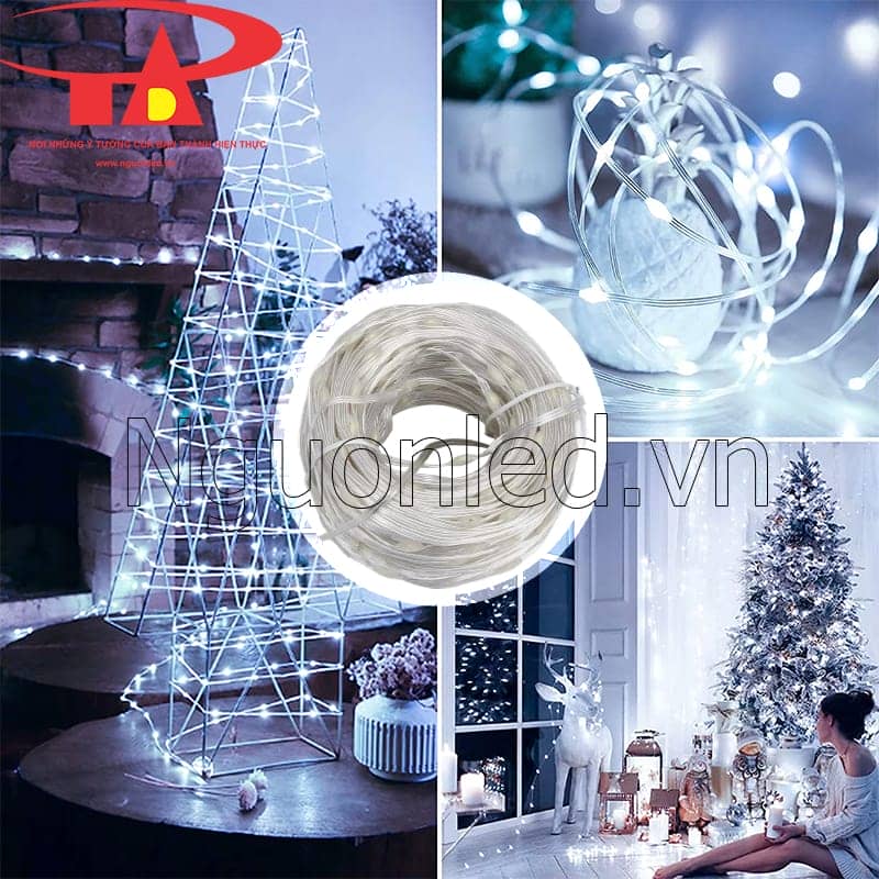 Dây đèn led chống nước 100m màu trắng trang trí noel