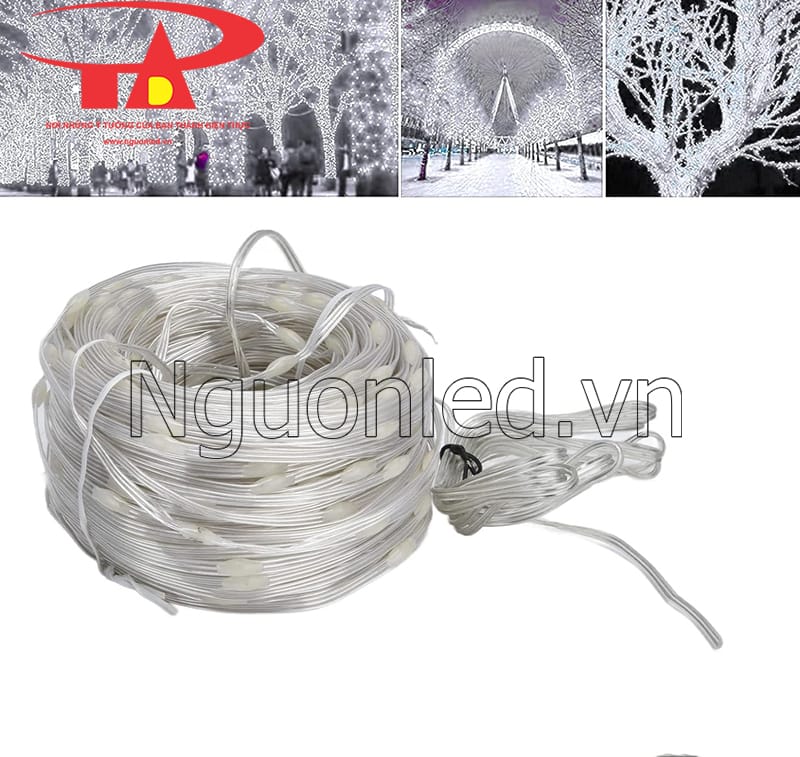 Led dây hạt gạo chống nước 100m màu trắng trang trí ngoại thất