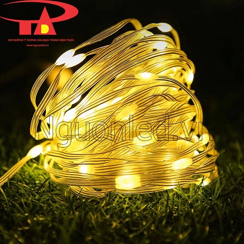 Led dây hạt gạo chống nước 100m màu vàng trang trí ngoài trời