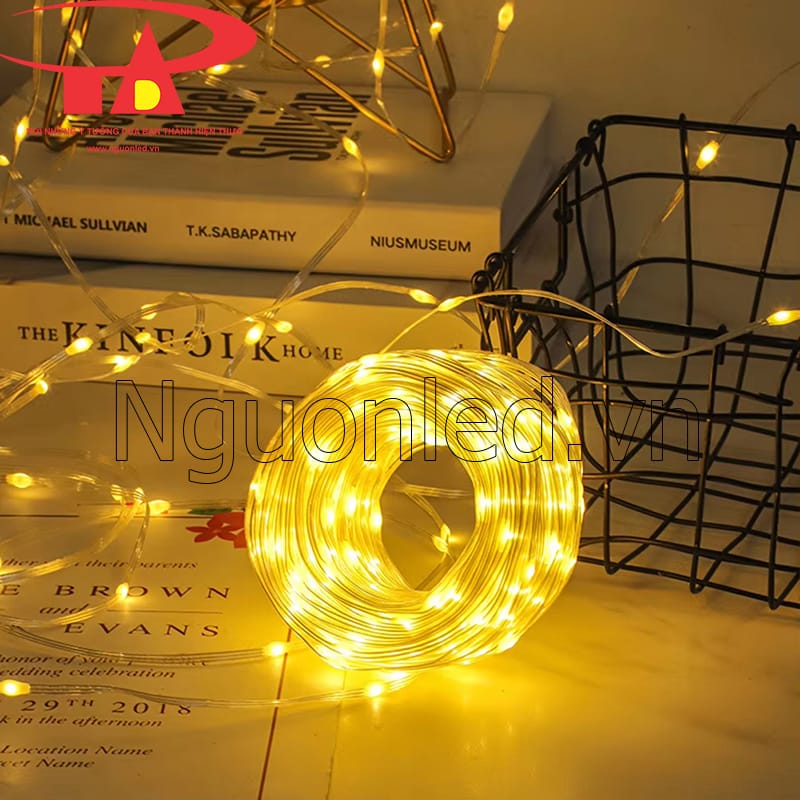 Đèn led dây hạt gạo trang trí noel màu vàng