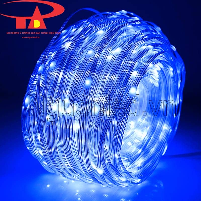 Dây đèn led hạt gạo 100m màu xanh dương