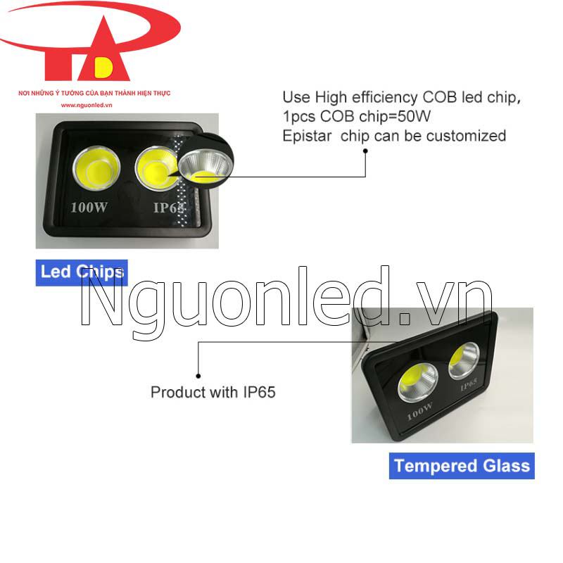 Đèn led pha 100w chips COB siêu sáng