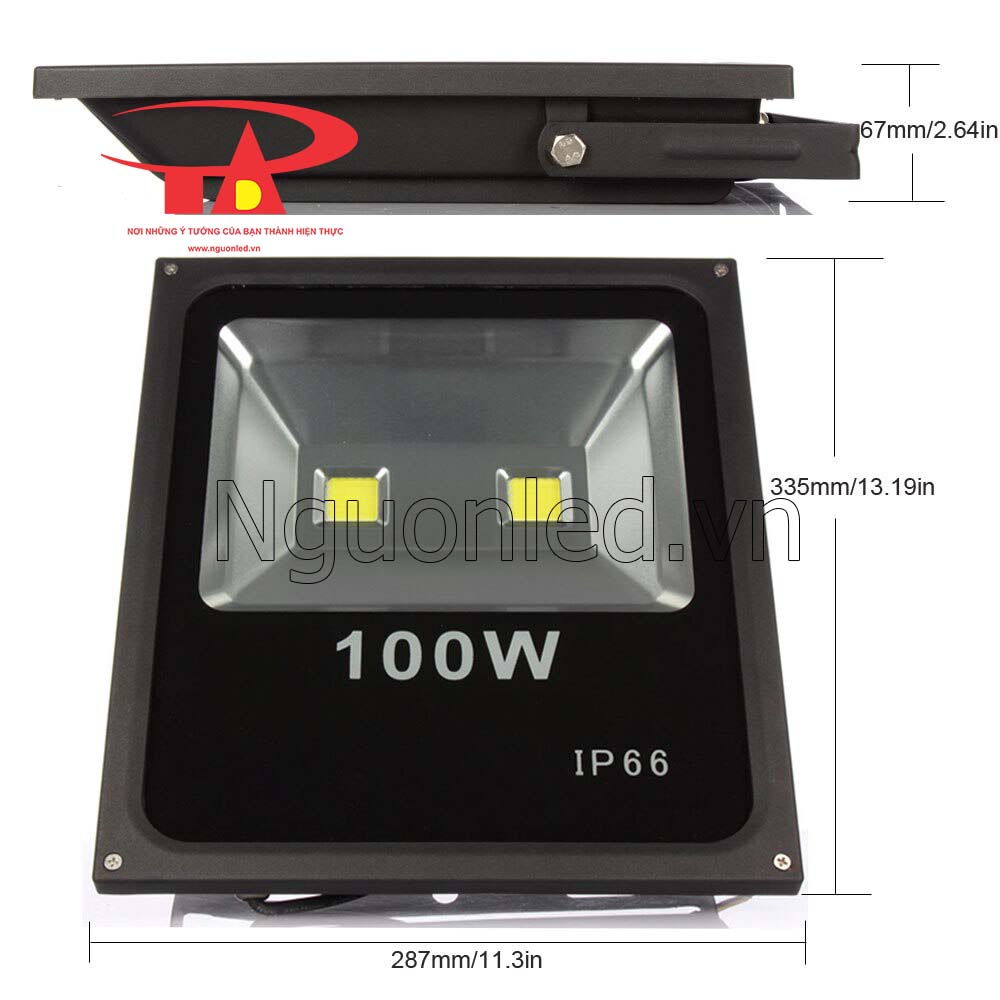 Đèn pha led 100w siêu mỏng