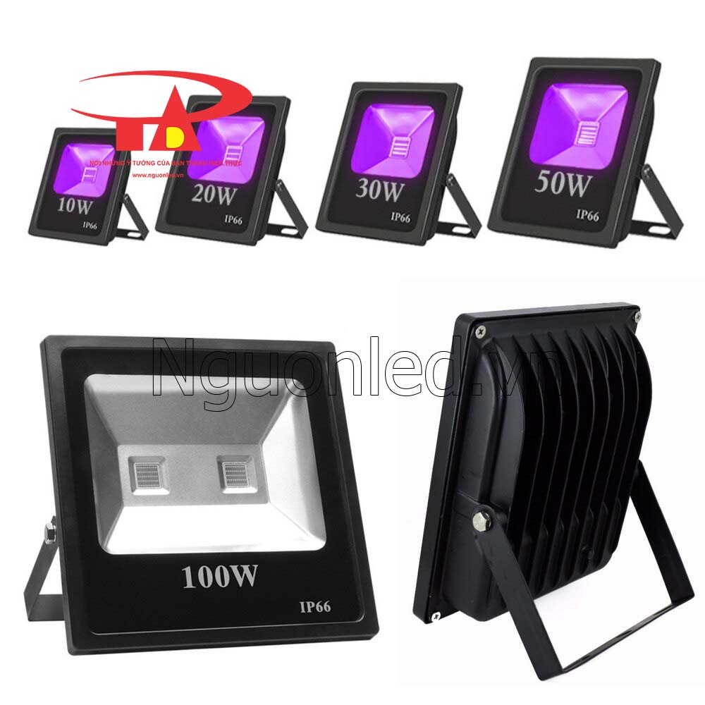 Đèn pha led 100w vỏ đen siêu mỏng