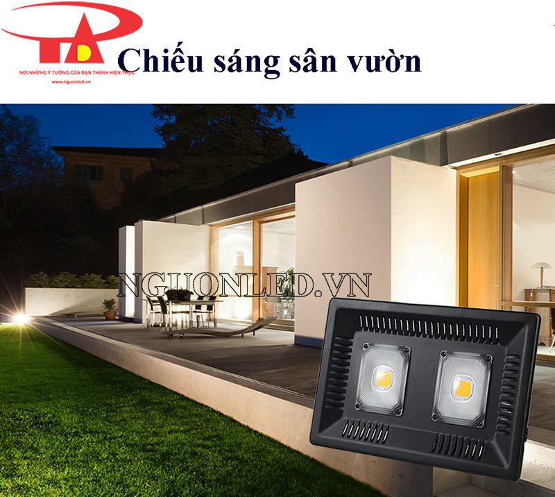 Đèn pha 100w siêu mỏng ngoài trời, dùng chiếu sáng sân vườn