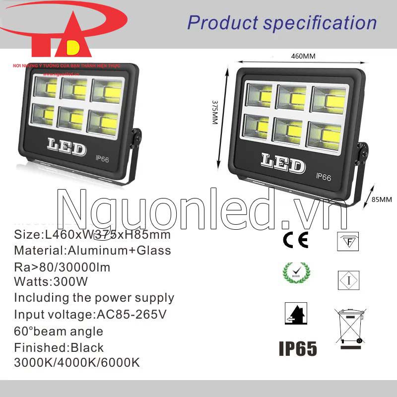 Đèn led pha COB 300w chống mưa