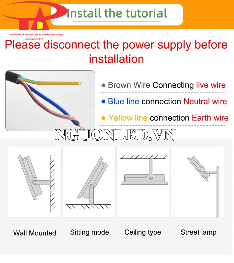 Hướng dẫn lắp đặt đèn led pha COB