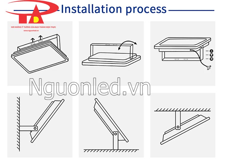 Cách lắp đặt đèn pha led 100w chip cob