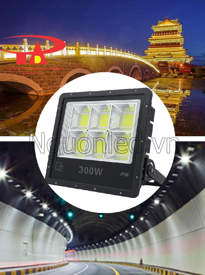 Đèn led pha 300W chip COB chiếu sáng cầu đường, hầm chui