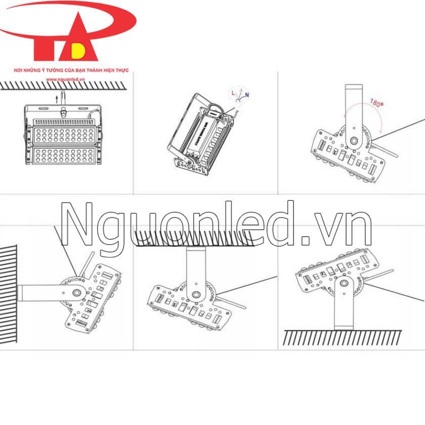 Đèn pha led module 250w chiếu sáng ngoài trời