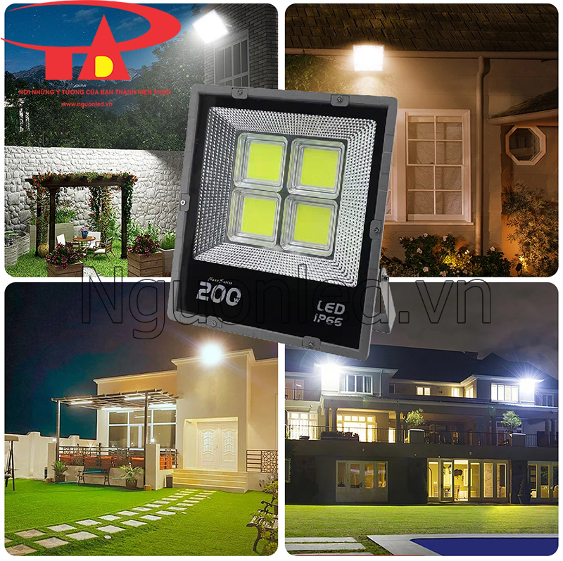 Bán đèn pha led cob vỏ đen 200w tại Hà Nội