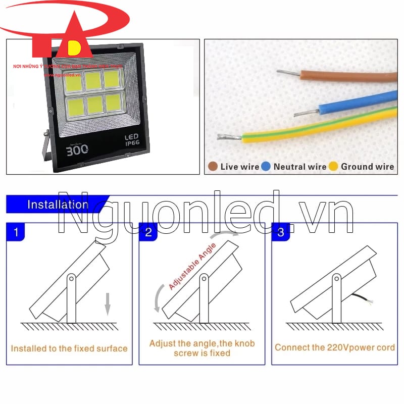 Đèn pha led chống nước, dùng ngoài trời, 300w