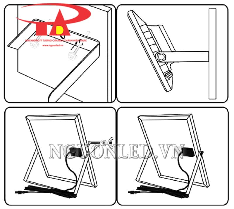 Đèn pha led năng lượng mặt trời 120W ngoài trời