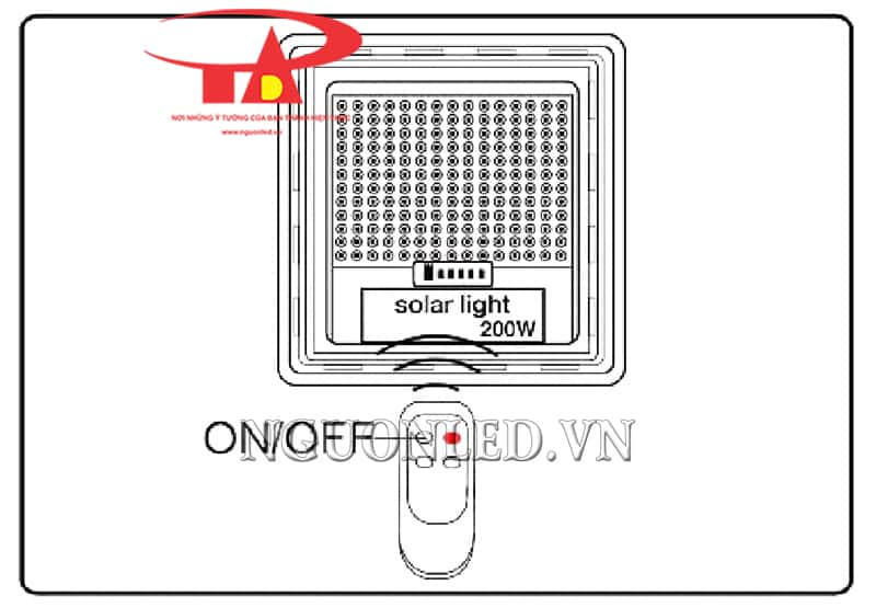 Đèn pha led năng lượng mặt trời 120W vỏ dày