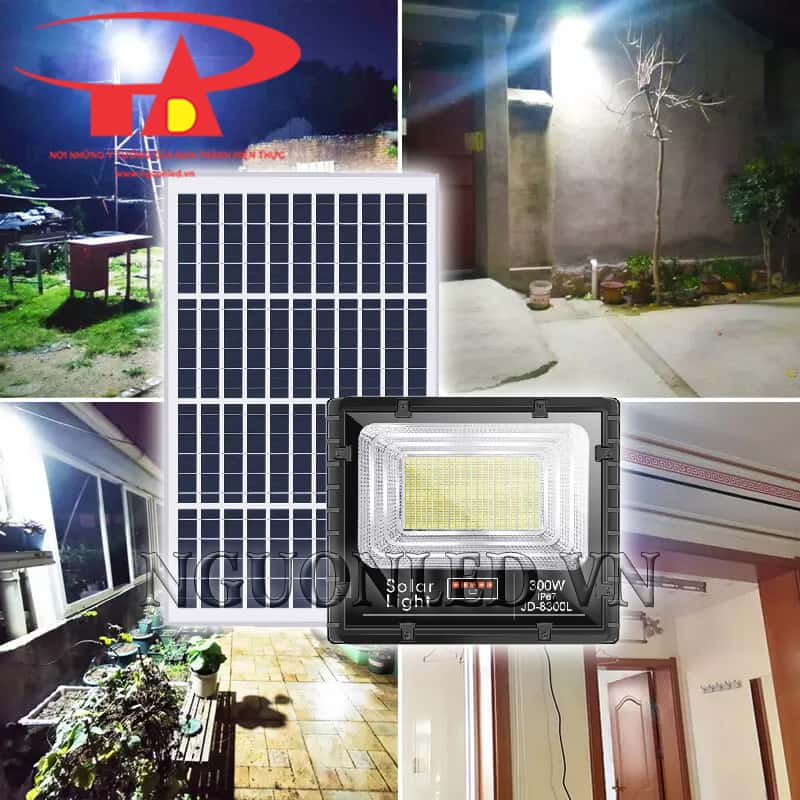 Đèn led pha năng lượng mặt trời 300W Jindian chống mưa