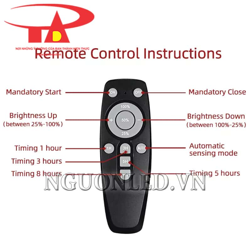 Remote đèn pha năng lượng mặt trời 100W