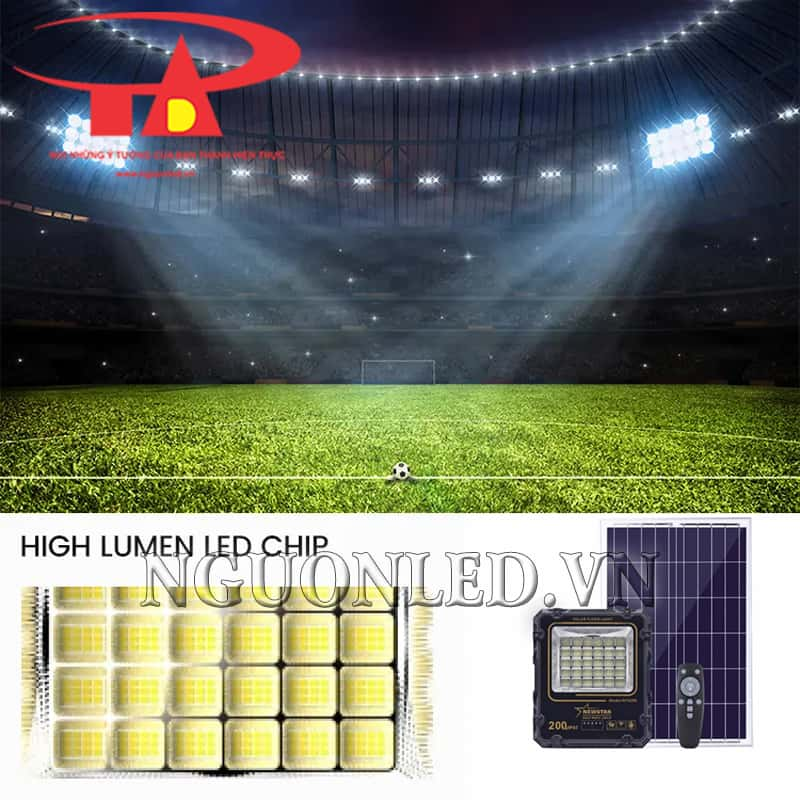 Đèn pha led năng lượng mặt trời 200W siêu sáng