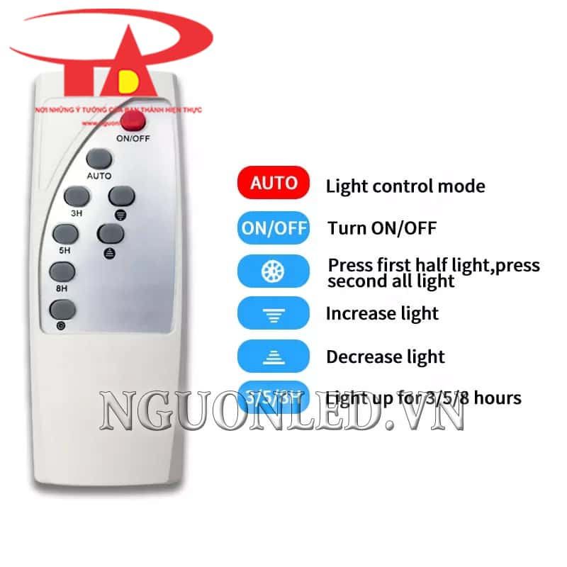 Remote điều khiển đèn pha led năng lượng mặt trời