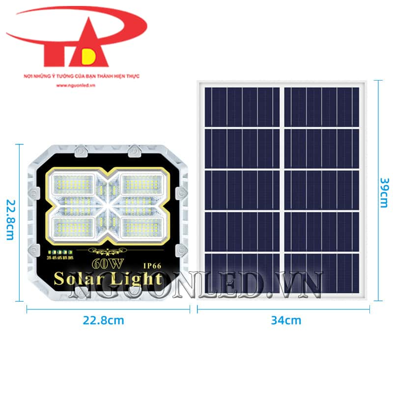 Đèn pha led 60W năng lượng mặt trời