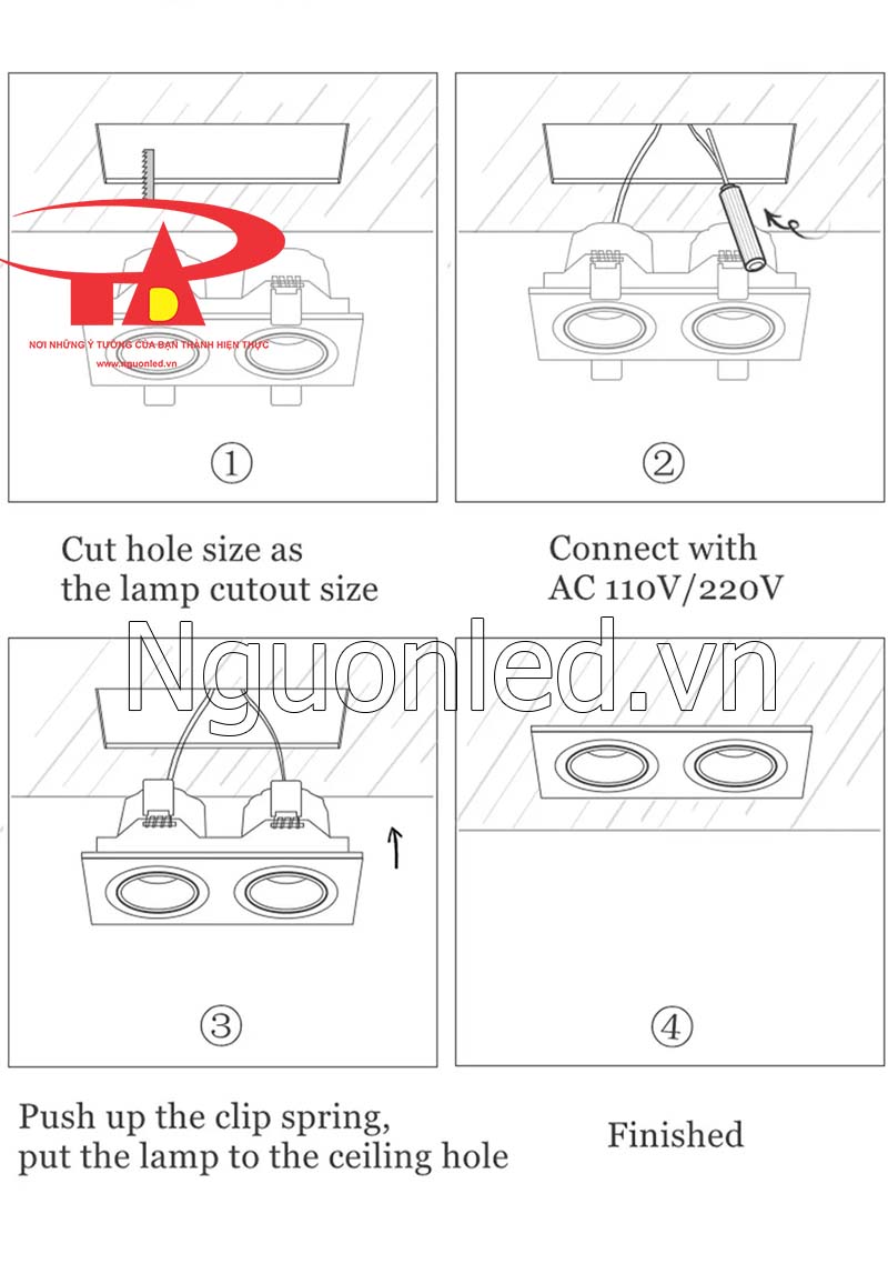 Cách lắp đặt đèn led dowlight cob 6w
