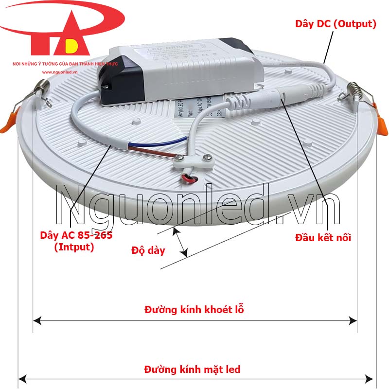 Bóng đèn led âm trần thạch cao 18w tràn viền