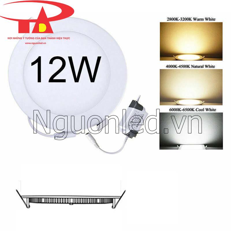 Đèn led âm trần thạch cao 12w tròn