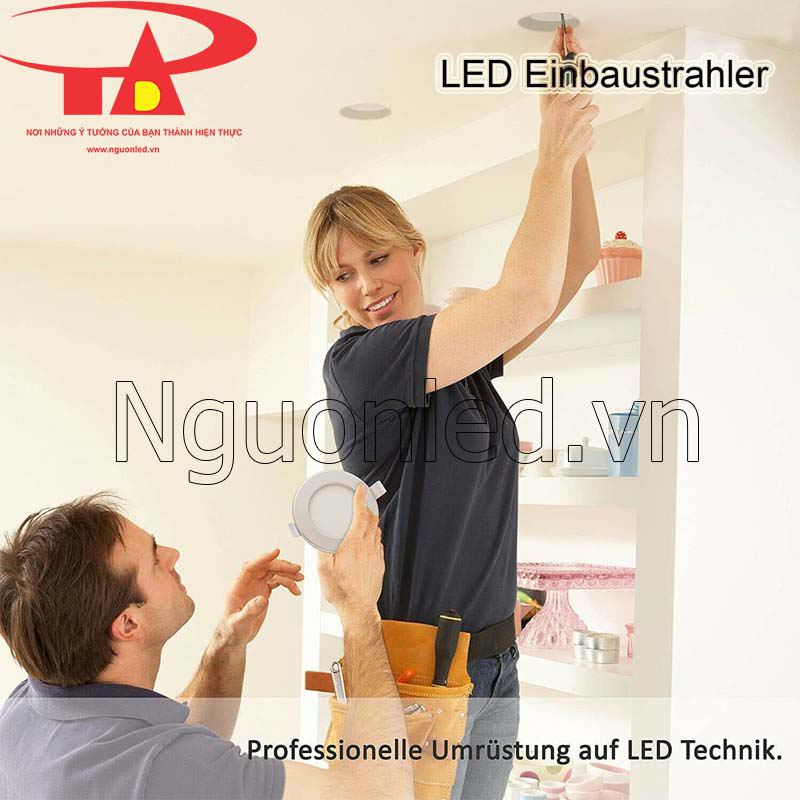 Bóng đèn led âm trần thạch cao 6w tròn