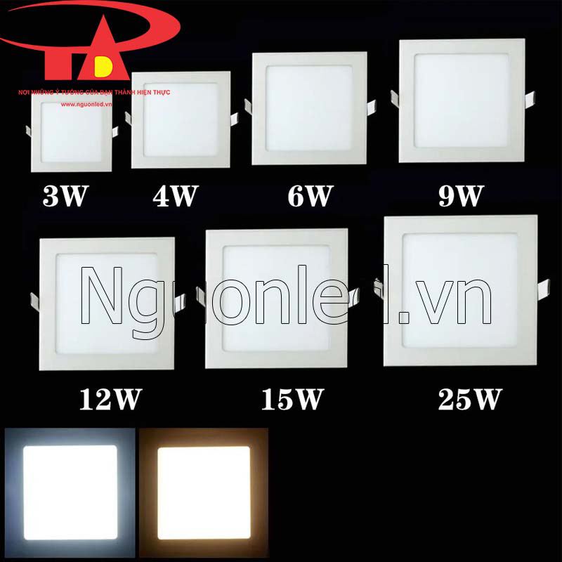 Bán đèn led âm trần vuông 4w tại HCM