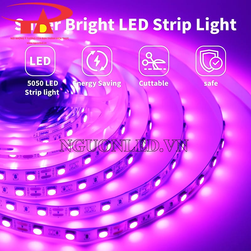 Led dây dán 12v 5m màu hồng