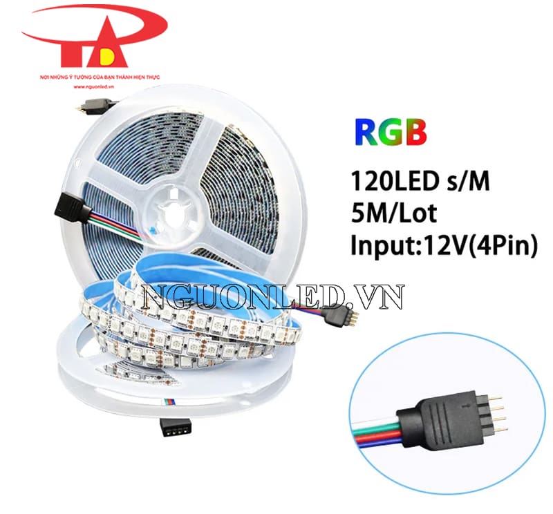 Led dây dán 5m không keo RGB