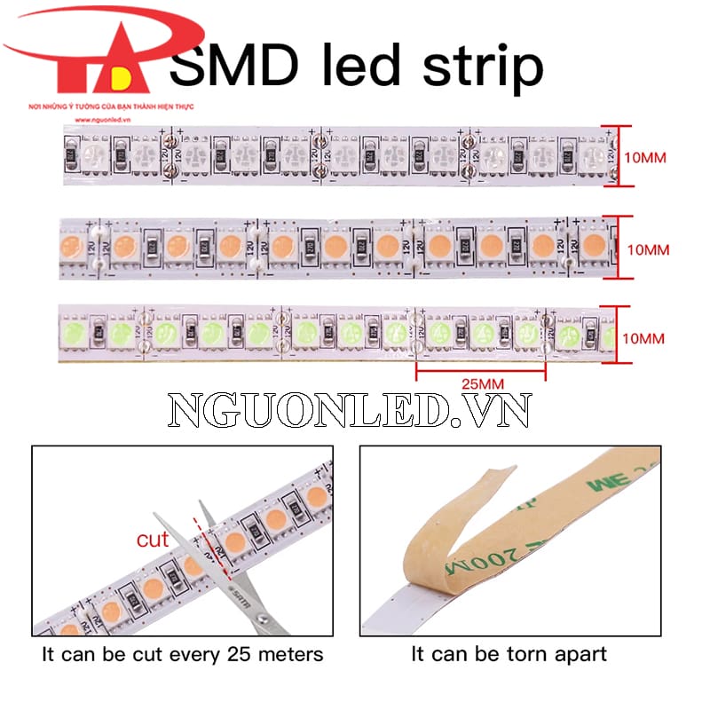 Hướng dẫn cắt dán led dây 12v